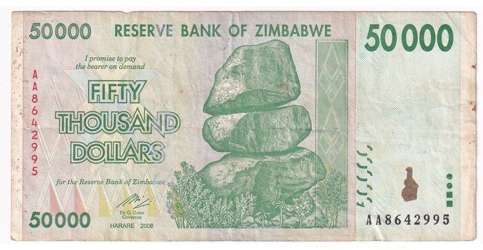 Zimbabwe 2008 50 000 dollars VF