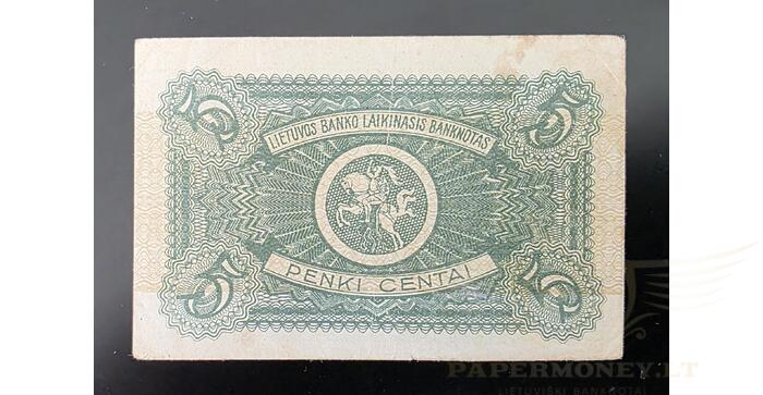 #2 1922 m. 09 mėn. 5 laikinieji centai VF! 1