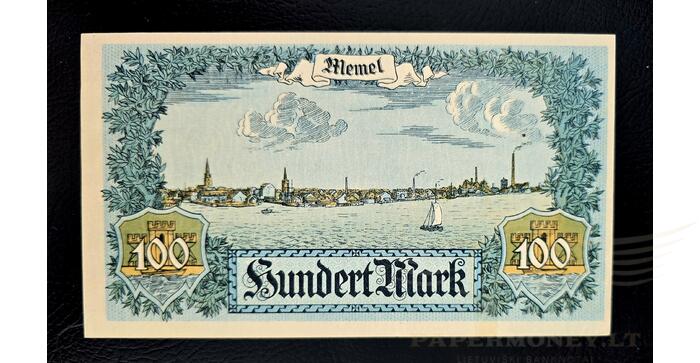 1922 m. 100 Memel markių, aUNC! 1