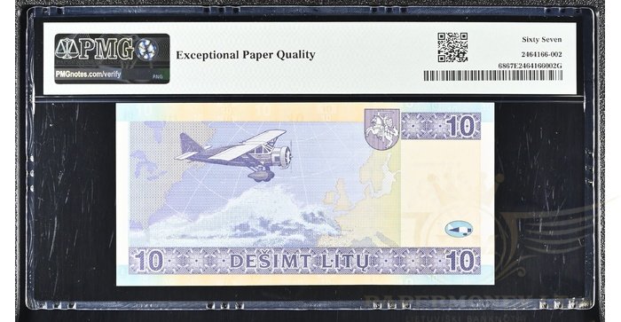 #68 2007 m. 10 litų  AB serija PMG67 !