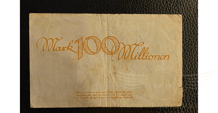 Vokietija 1923 100 milijonų markių VF - GERMANY BANKNOTE 100 MILLION MARK DRESDEN-NEUSTADT 1923, VF