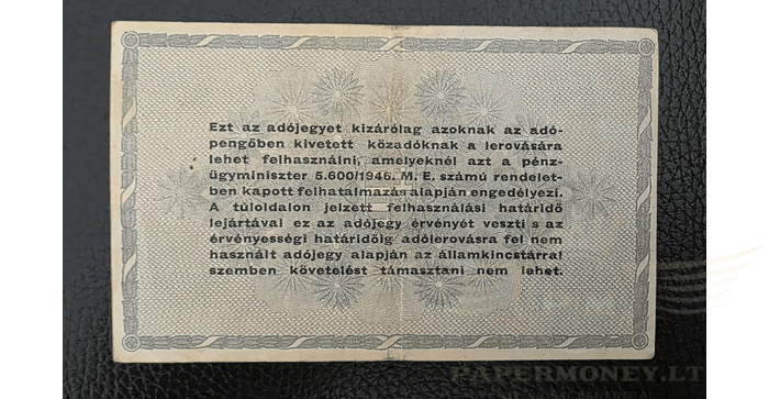 Vengrija 1946 500000 adopengo VF -  Hungary 500,000 Adopengo 1946, VF