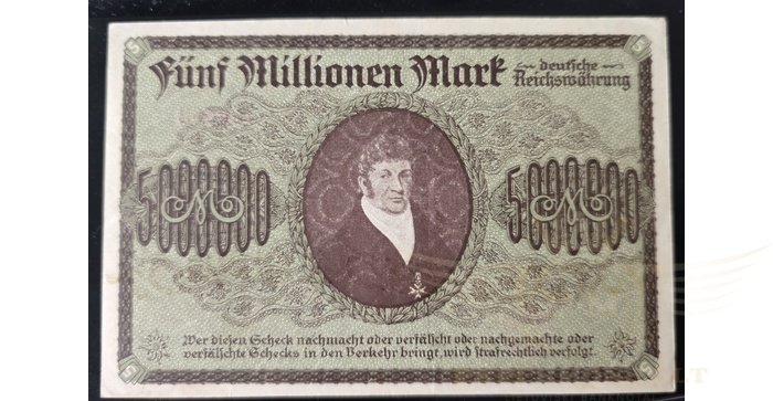 Vokietija Lenkija Sopotas 1923, 5 miljonai markių aUNC - 5 Millionen Mark POLAND GERMANY Zoppot Sopot 1923!
