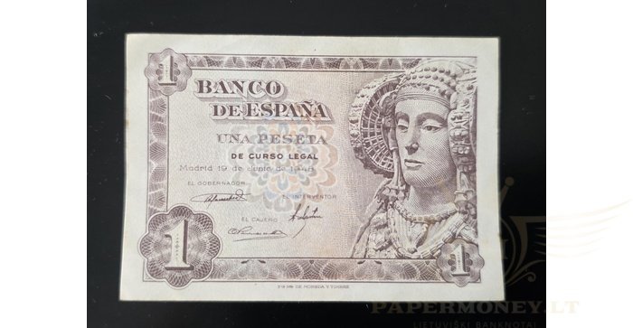 Ispanija  1 peseta, aUNC, 1948