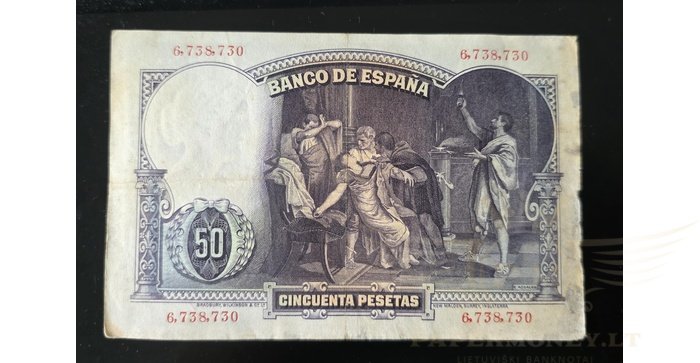 Ispanija  50 pesetų, VF, 1931
