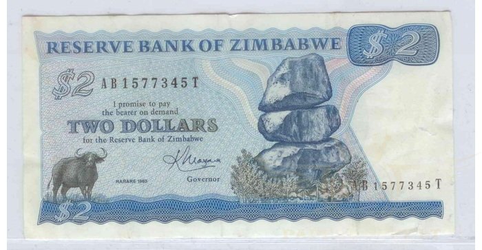 Zimbabwe 1983 2 dollars VF