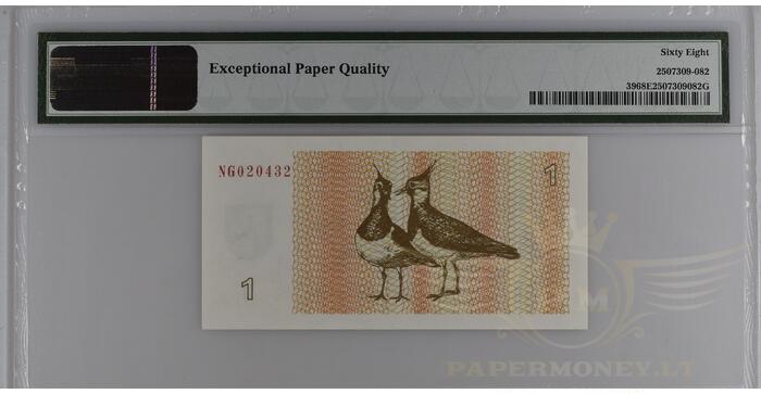 #39 1992 m. 1 talonas NG serija PMG68!