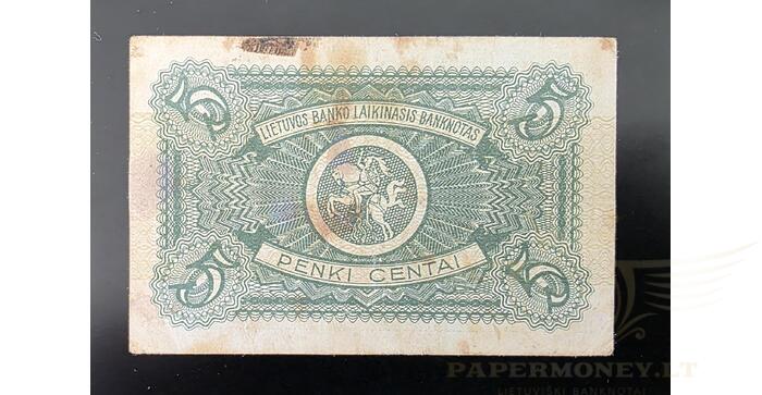 #2 1922 m. 09 mėn. 5 laikinieji centai VF! 1