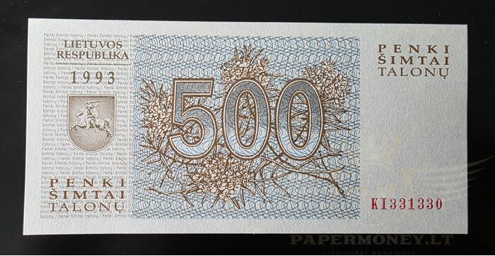 #46 1993 m. 500 talonų KI serija UNC!