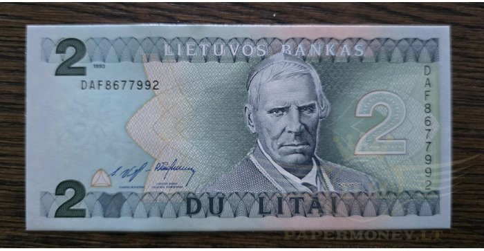 #54 1993 m. 2 litai  DAF serija UNC!