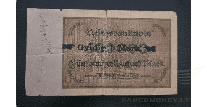 Vokietija 1923 500 000 markių VF - GERMANY 500.000 Mark, 1923 Germany, VF