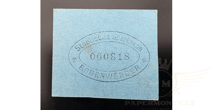 Vokietija 1914-1922 25 pfenigiai UNC - Kleingeld 1914-1922 Germany 1917 Notgeld Sparkasse Bodenwerder 25 Pfennig, UNC