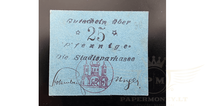 Vokietija 1914-1922 25 pfenigiai UNC - Kleingeld 1914-1922 Germany 1917 Notgeld Sparkasse Bodenwerder 25 Pfennig, UNC