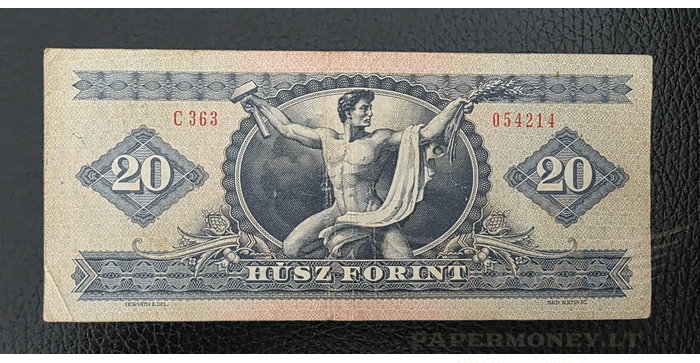 Vengrija 1980 20 forintų VF - Hungary 20 Forint 1980, VF
