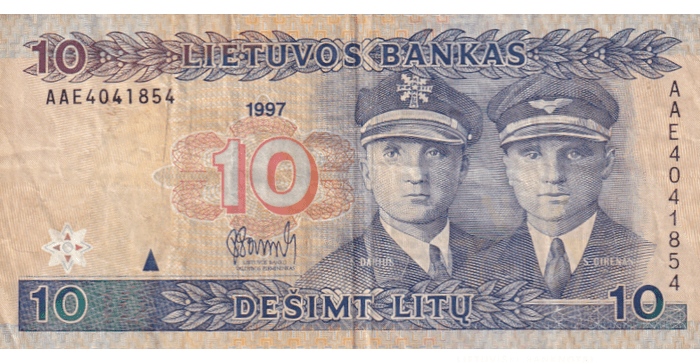 #59 1997 m. 10 litų  AAE serija VF!