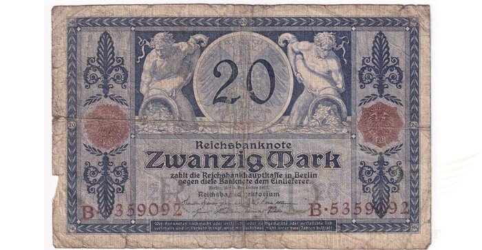 Vokietija 1915 20 markių VF