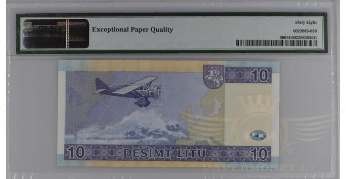 #68 2007 m. 10 litų  AE serija PMG68 !