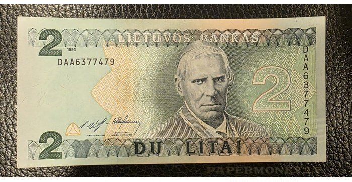 #54 1993 m. 2 litai  DAA serija UNC