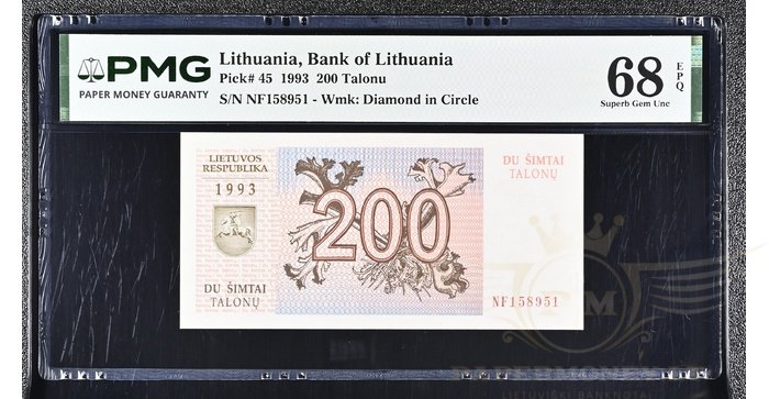 #45 1993 m. 200 talonų NF serija PMG68!