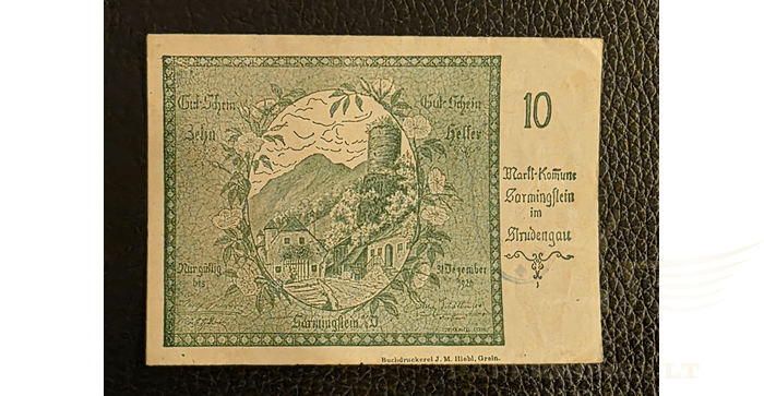 Austrija 1920 10 helerių VF -  Austria, Sarmingstein Im Strudengau, 10 Heller, N.D, 1920, VF