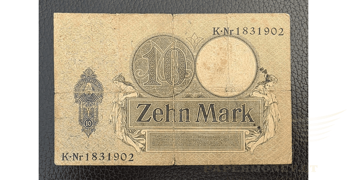 Vokietija 1906, 10 markių VF - Germany 10 mark 1906. VF. P-9a