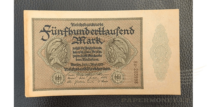 Vokietija 1923, 500 000 markių XF - Germany 500.000 mark 1923. XF-. P-89b