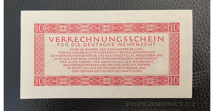 Vokietija 1944 10 reichsmarkių UNC - Germany 10 reichsmark 1944. UNC. P-M40