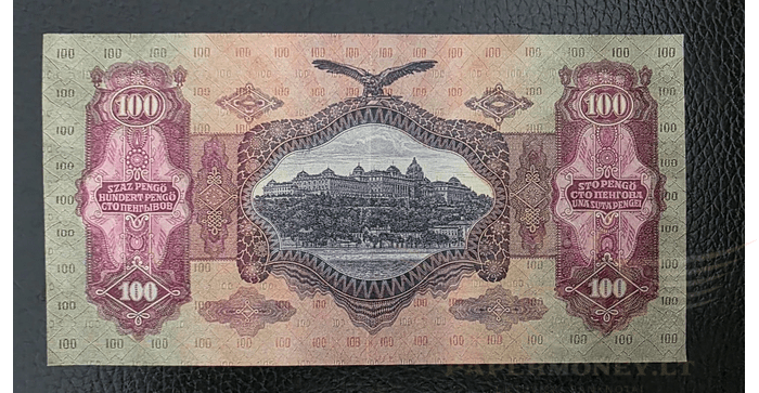 Vengrija 1930 100 pengo * serija VF - Hungary 100 Pengo 1930 BANKNOTE * series
