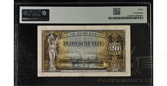 #27 1930 m. 20 litų serija C, PMG30