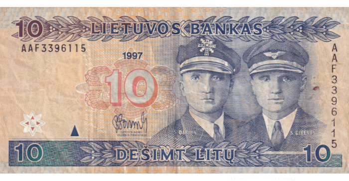 #59 1997 m. 10 litų  AAF serija VF!