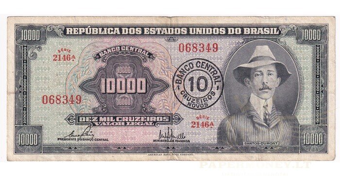 Brazilija 10000 cruseiros VF