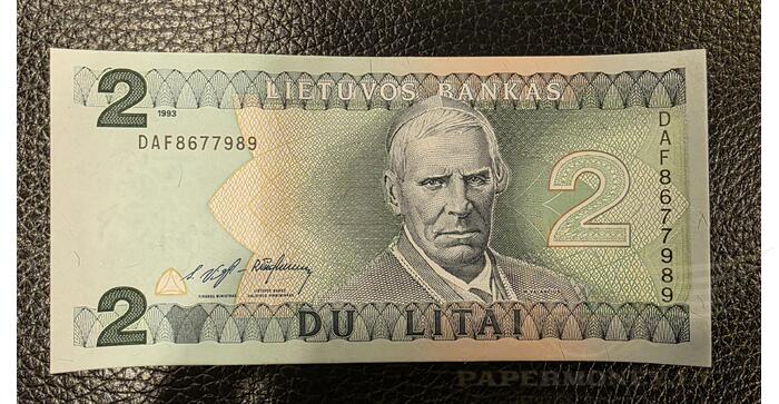 #54 1993 m. 2 litai  DAF serija UNC!