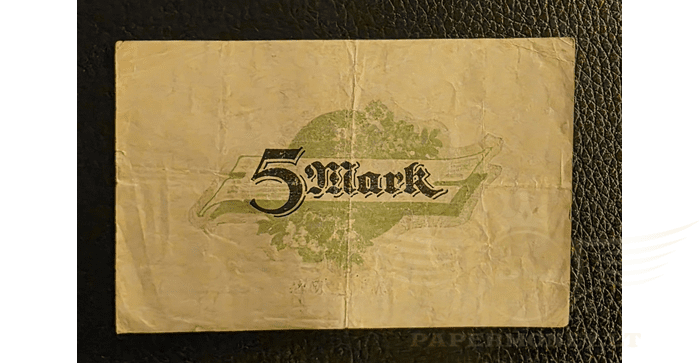 Vokietija 1918 5 markės VF - Neumünster/ Stadt, 5 Mark, 1918 Germany, VF