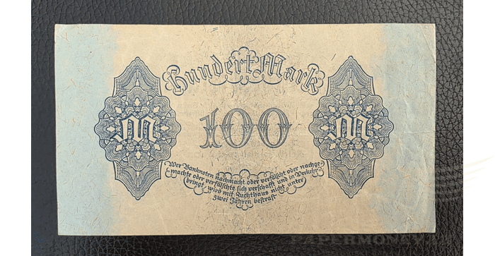 Vokietija 1922, 100 markių VF -  GERMANY #75 1922 VF CIRCULATED 100 MARK