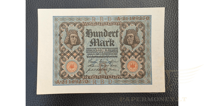 Vokietija 1920 100 markių AU - German 100 Mark 1920 Reichsbanknote Currency, AU