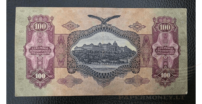 Vengrija 1930 100 pengo VF - Hungary 100 Pengo 1930 BANKNOTE 