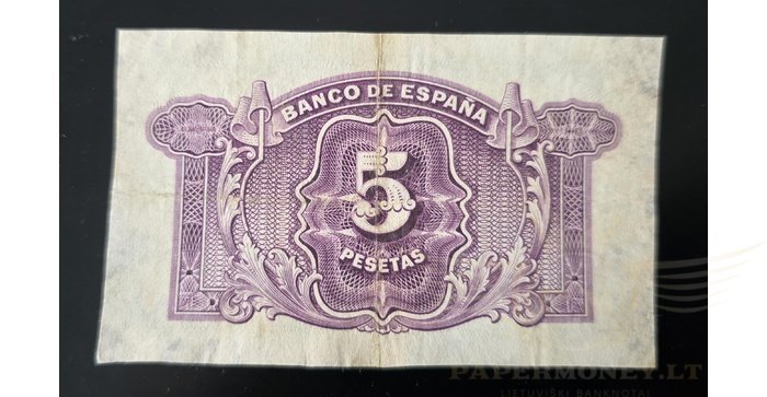 Ispanija  5 pesetos, VF, 1935