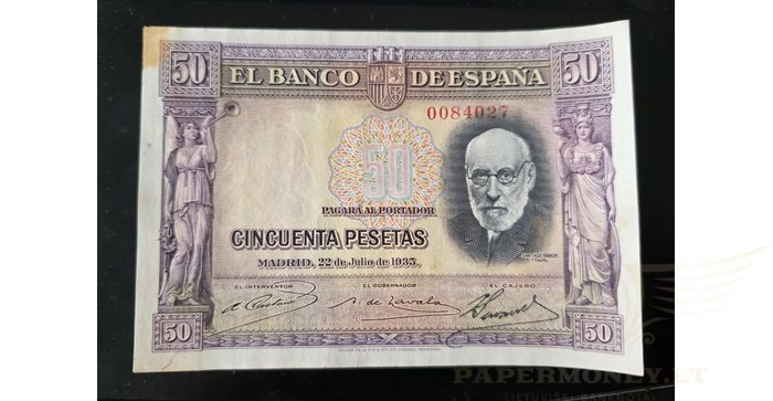 Ispanija  50 pesetų, XF, 1935