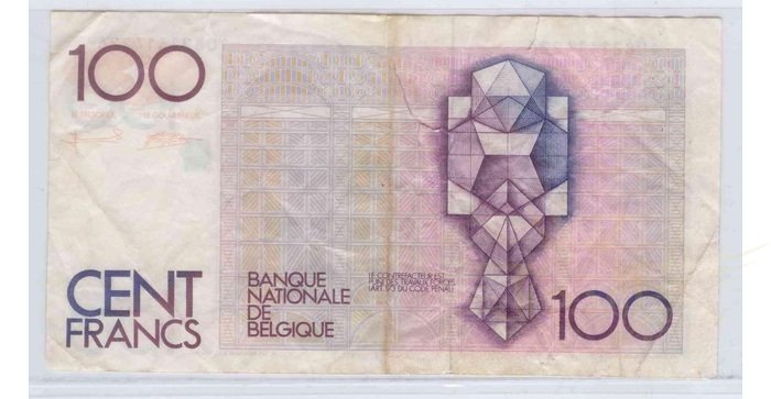 Belgija 1982-1994 100 frankų F, įplyšimas