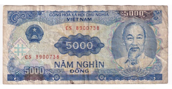 Vietnamas 1991  5000 dongų VF