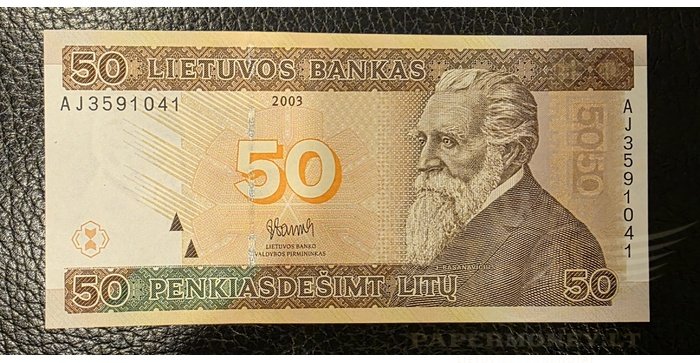 #67 2003 m. 50 litų  AJ serija aUNC!