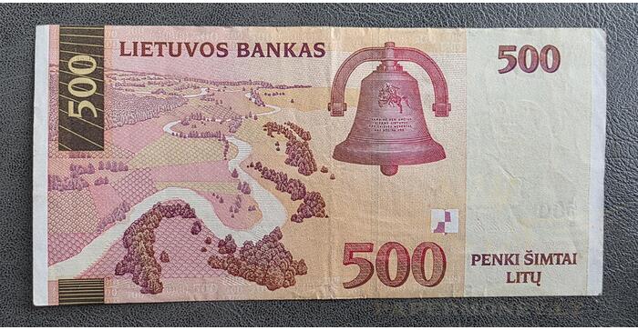 #64 2000 m. 500 litų  AA serija VF! 1