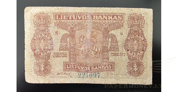 #13 1922 m.  1 litas serija B, VF!