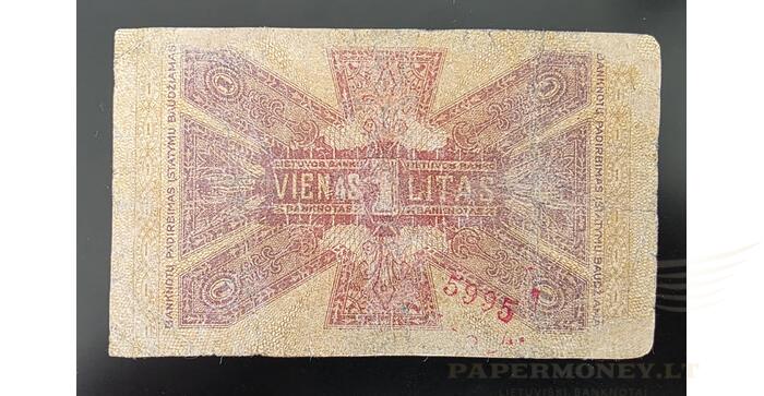#13 1922 m.  1 litas serija B, VF! 1