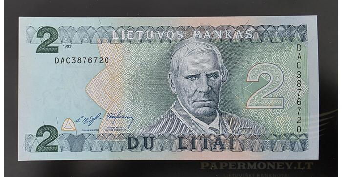 #54 1993 m. 2 litai  DAC serija UNC !