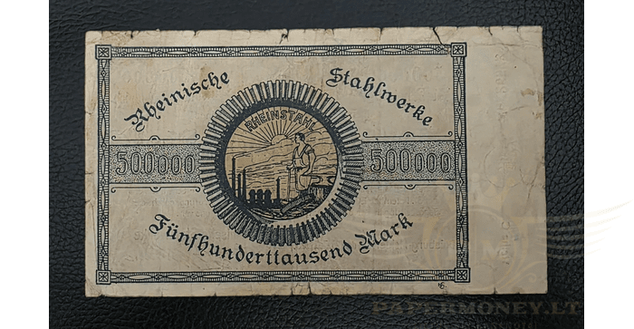 Vokietija 1923 500 000 markių VF - GERMANY BANKNOTE 500000 MARK DUISBURG-MEIDERICH 1923, VF