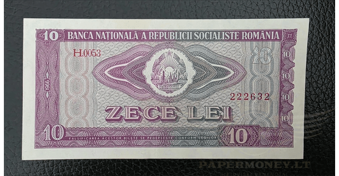 Rumunija 1966, 10 lėjų aUNC - ROMANIA 10 LEI 1966 aUNC