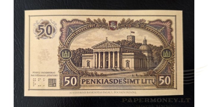 SUVENYRINIS BANKNOTAS. 50 LITŲ. L.STUOKA-GUCEVIČIUS