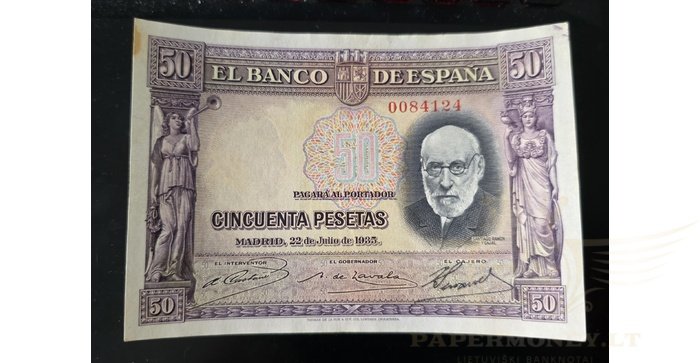 Ispanija  50 pesetų, XF, 1935