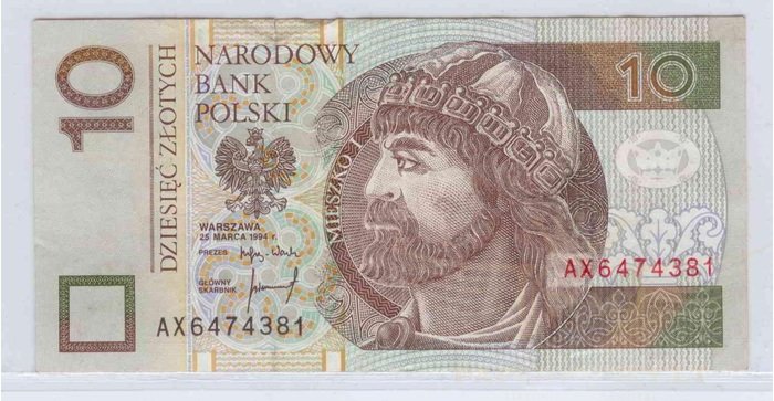 Lenkija 1994 10 zlotych VF